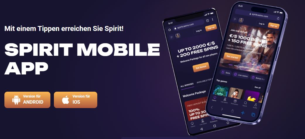 Spirit Casino Mobile App für Android und iOS herunterladen